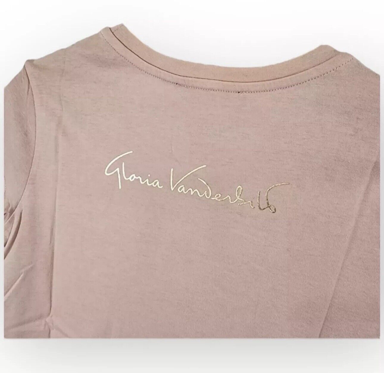 Gloria Vanderbilt NWT Gloria Vanderbilt Womens Blush Pink T-Shirt Gold Swan XS Size XS / US 0-2 / IT 36-38 - 4 Thumbnail