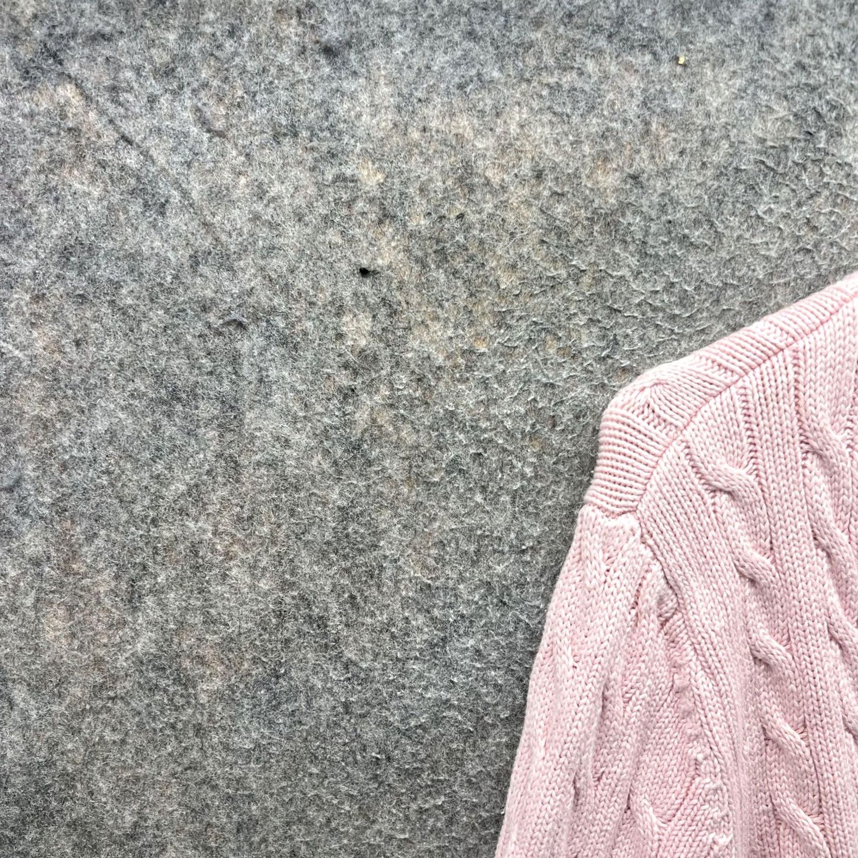 Tommy Hilfiger Tommy Hilfiger Sweater Womens Medium Pink Cable Knit V-Neck Pullover Cotton Size M / US 6-8 / IT 42-44 - 4 Thumbnail