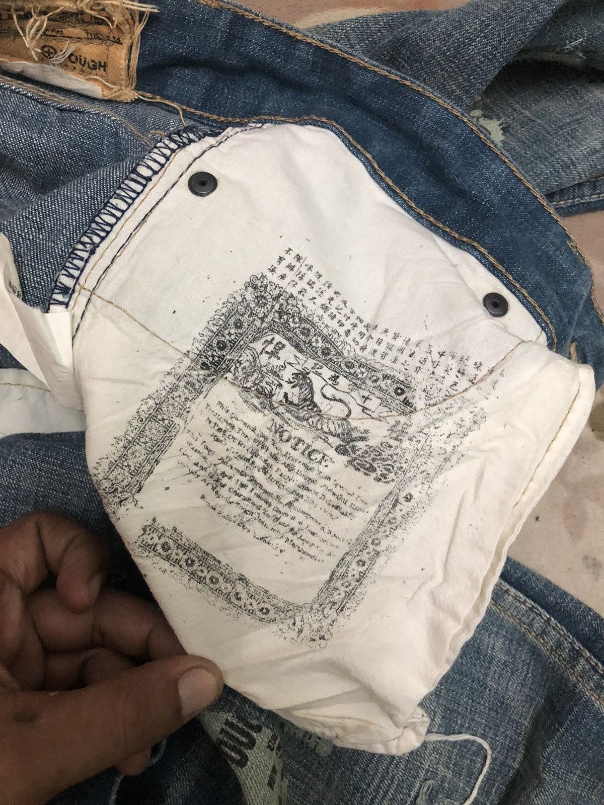 If Six Was Nine Distressed denim punk Japanese very rare Size US 33 - 12 Thumbnail