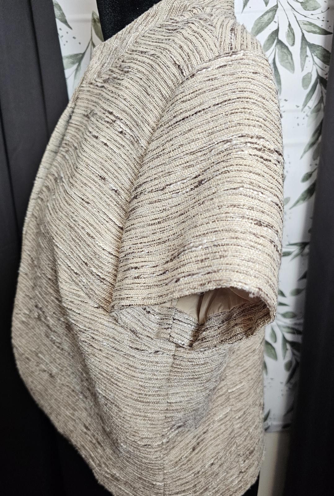 Other Womens Beige Textured Short Sleeve Jacket Size M / US 6-8 / IT 42-44 - 4 Thumbnail