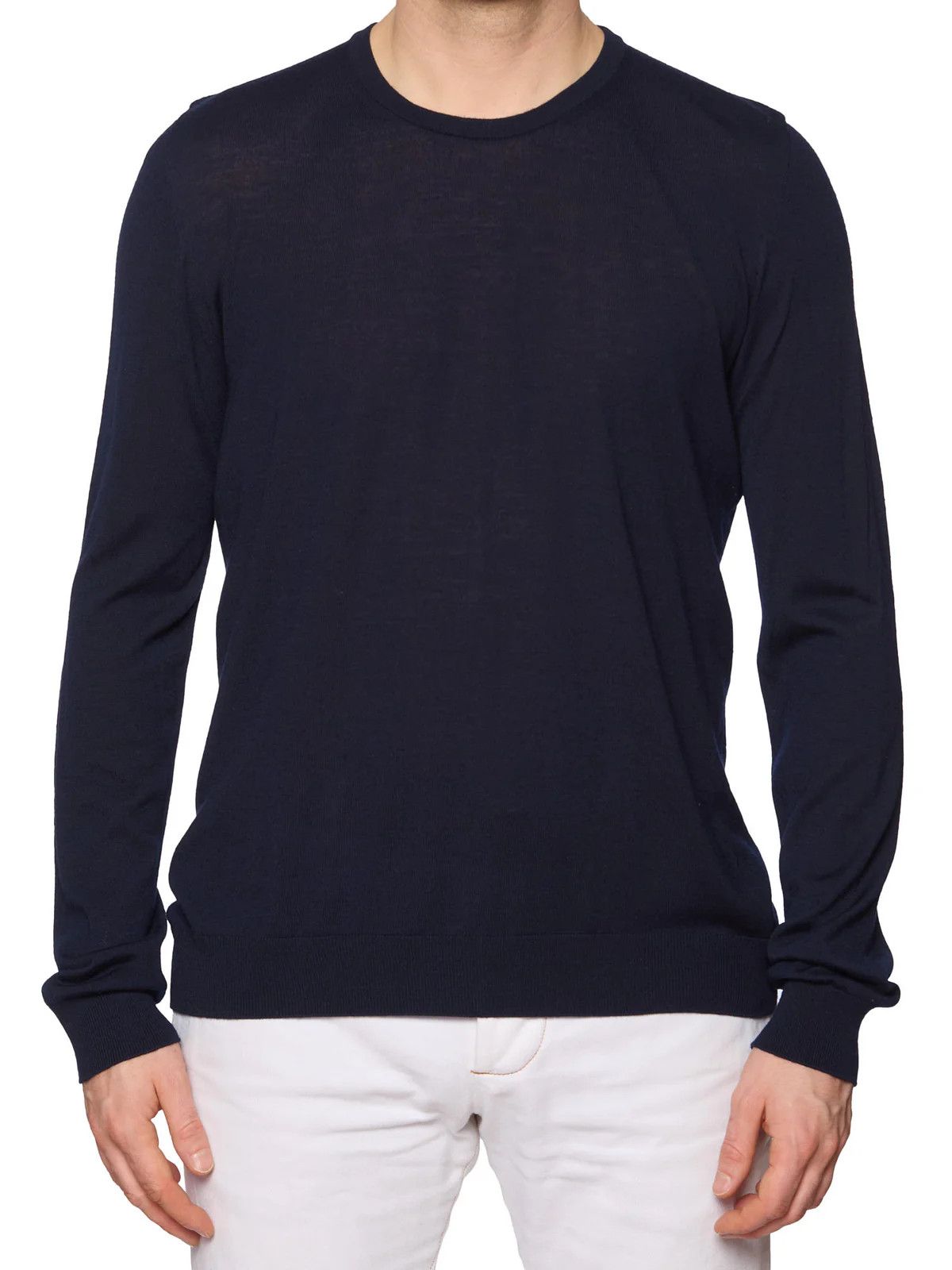 Johnstons Of Elgin JOHNSTONS of Elgin Navy Blue Wool Crewneck Sweater Size US XL / EU 56 / 4 - 1 Thumbnail