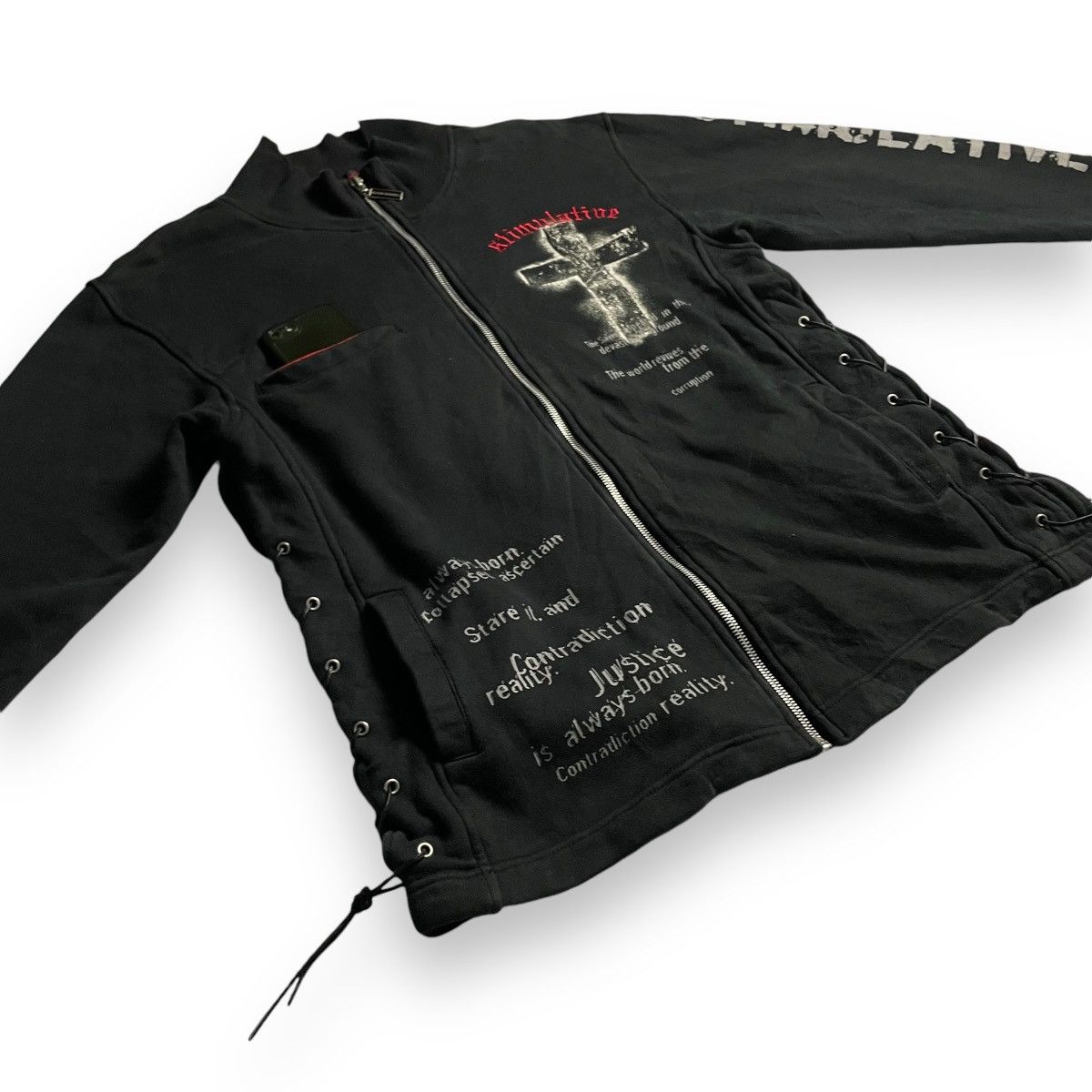 If Six Was Nine × Japanese Brand × Le Grande Bleu (L.G.B.) 🇯🇵 SLASH NUMBER SEDITIONARIES PUNK FULL ZIP SWEATER JACKET Size US M / EU 48-50 / 2 - 4 Thumbnail