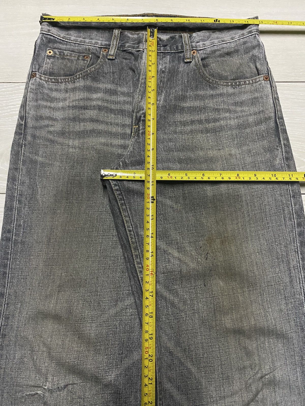 Andy Warhol × Levi's Vintage Levis 533 Grey Denim Distressed Loose Straight Jeans Size US 29 - 12 Thumbnail
