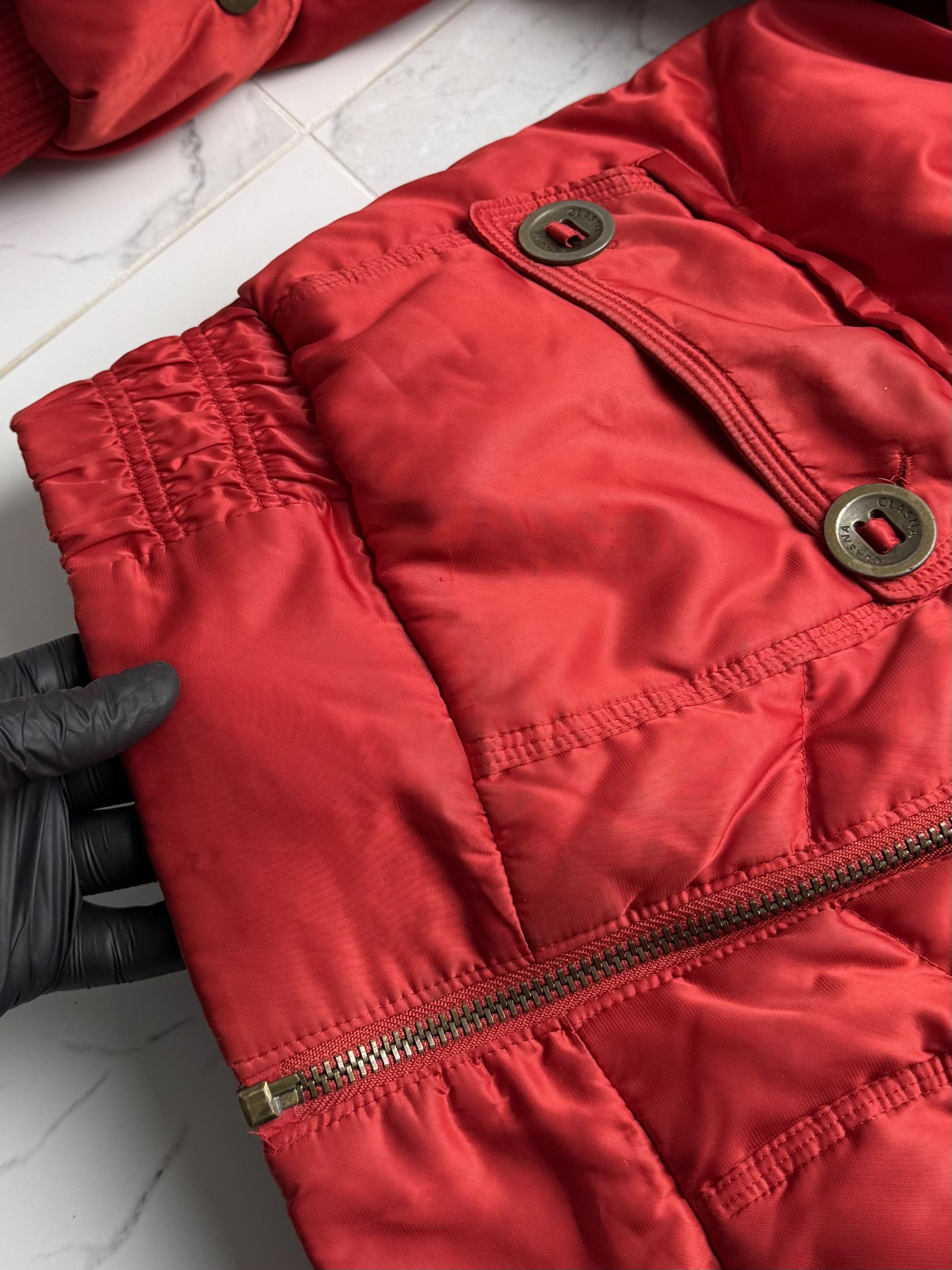 Vintage Vintage Red Puffer Jacket Women's Hooded Quilted Winter Coat Size L / US 10 / IT 46 - 15 Thumbnail