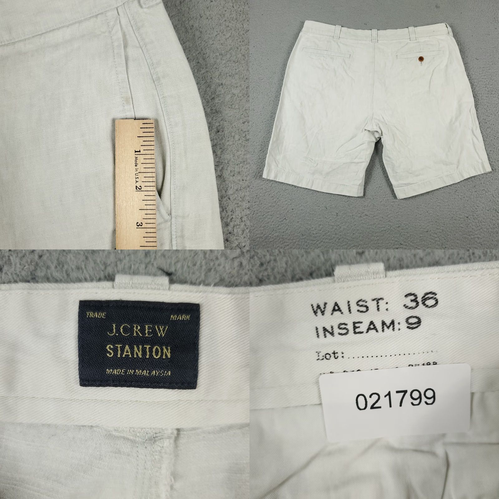 J.Crew VINTAGE J.CREW Shorts Mens Waist 36 Gray Chino Flat Front Casual Formal Workwear Size US 36 / EU 52 - 8 Thumbnail