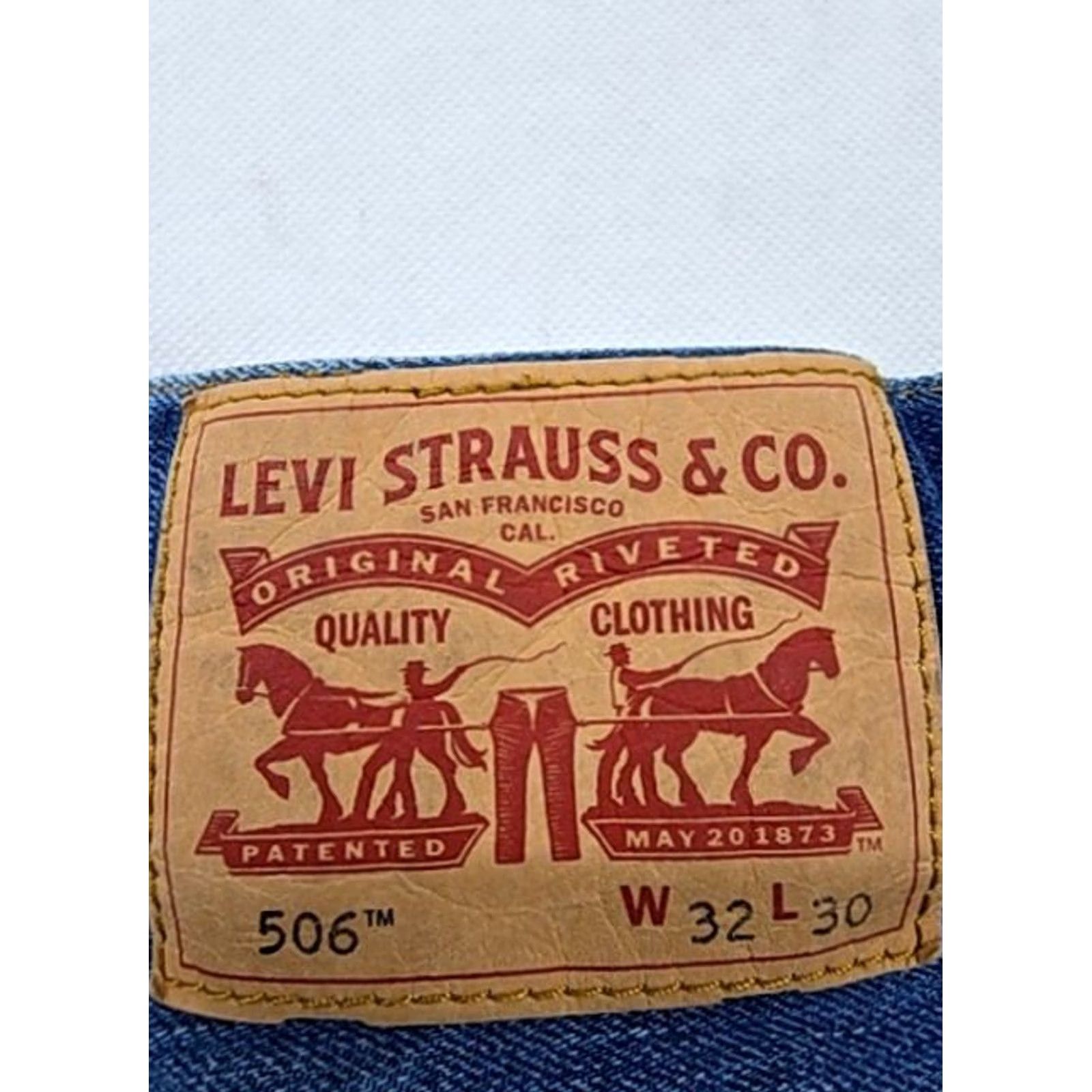 Levi's Levi's 505 Men 32x30 Medium Blue Straight Jeans 100% Cotton (Zip Fly) Regular Fit Mens Jeans Size 24" / US 00 / IT 34 - 3 Thumbnail