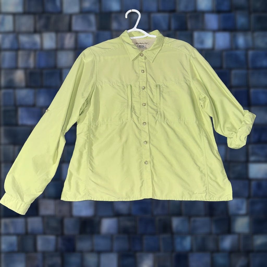ExOfficio ExOfficio Top Womens L Roll Tab Sleeve Button Up Zip Pockets Vented Hike Size L / US 10 / IT 46 - 1 Thumbnail