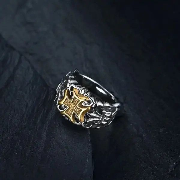 VIBE Classic Gold-Plated Color Cross Ring Size ONE SIZE - 3 Thumbnail