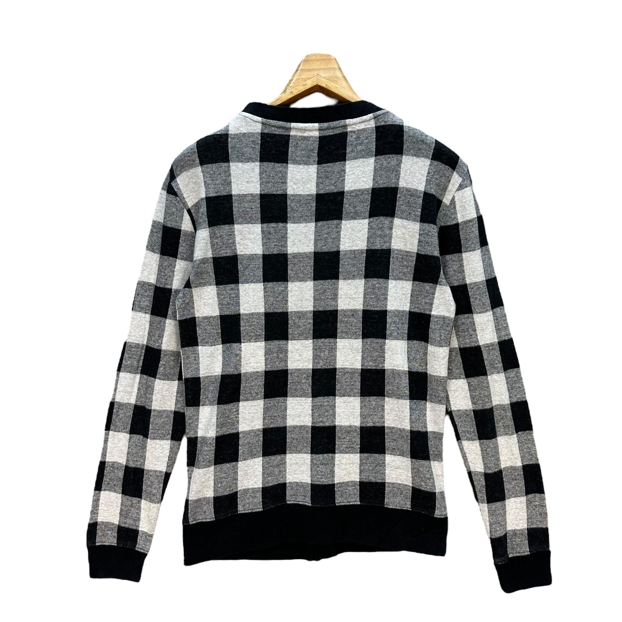 Rusty RUSTY Embroidery Small Logo Checked Cardigan #A4-0079 Size M / US 6-8 / IT 42-44 - 9 Thumbnail