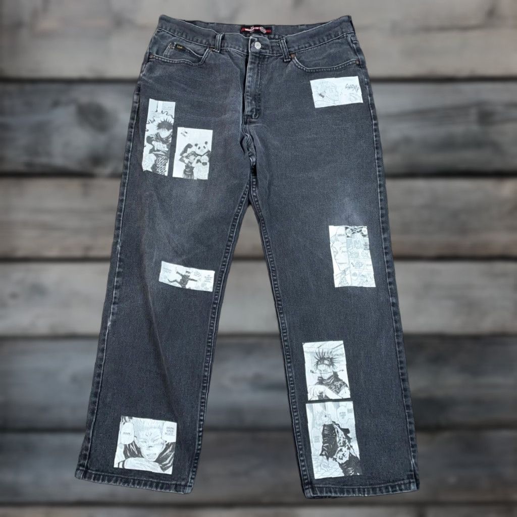 Lee VINTAGE Lee Men's Jeans 35x29 Relaxed Fit Cotton Denim Black Anime Jujutsu Kaisen Retro 90s Size US 35 - 1 Thumbnail