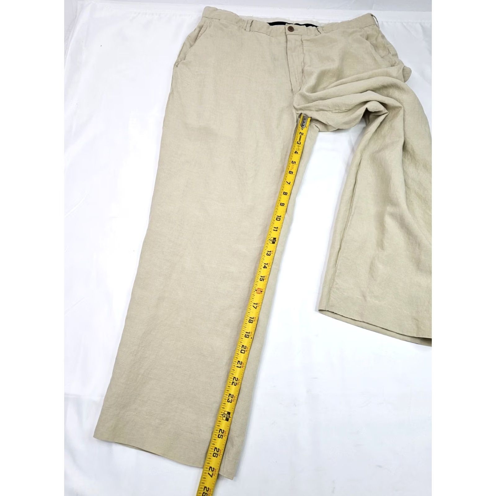Polo Ralph Lauren VINTAGE Polo Ralph Lauren Pants Mens 36x30 Beige Linen Silk Classic Dress (Fits 35x27) Polo Ralph Lauren Andrew Dress Pants Mens Beige Linen Silk Size US M / EU 48-50 / 2 - 3 Thumbnail
