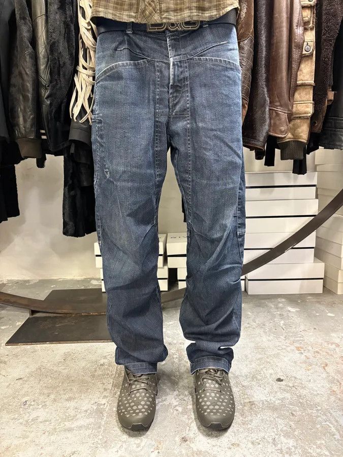 2000s Marithé François Girbaud Navy Rebel Distressed Brut Denim