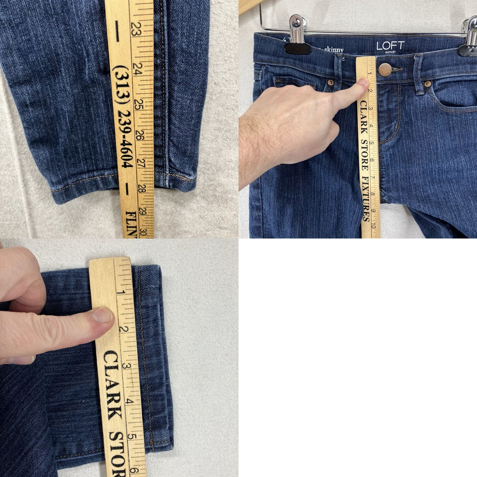 Loft LOFT Jeans Women's 4P Petite Denim Skinny 28" Inseam Blue Distressed 5-Pocket Stretch Modern Easy Care Machine Washable Prefabs/Preppy Style Size 27" / US 4 / IT 40 - 10 Thumbnail