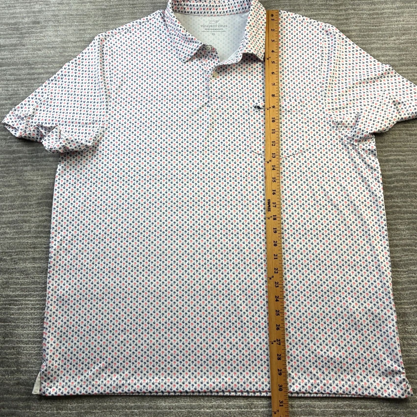 Vineyard Vines Vineyard Vines Polo Shirt Mens XL White All Over Print Golf Performance Shirt Short Sleeve Collared Buttoned Logo Casual Activewear Size US XL / EU 56 / 4 - 8 Thumbnail