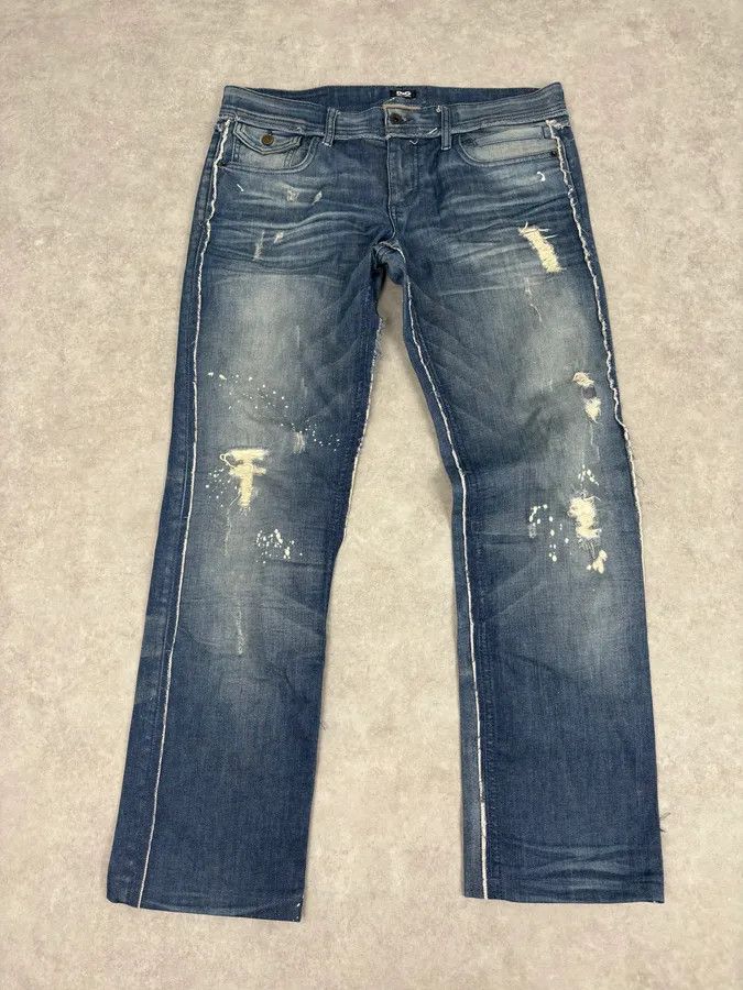 Dolce & Gabbana AW2006 Dolce & Gabbana Navy Distressed Jeans Size US 32 / EU 48 - 4 Thumbnail
