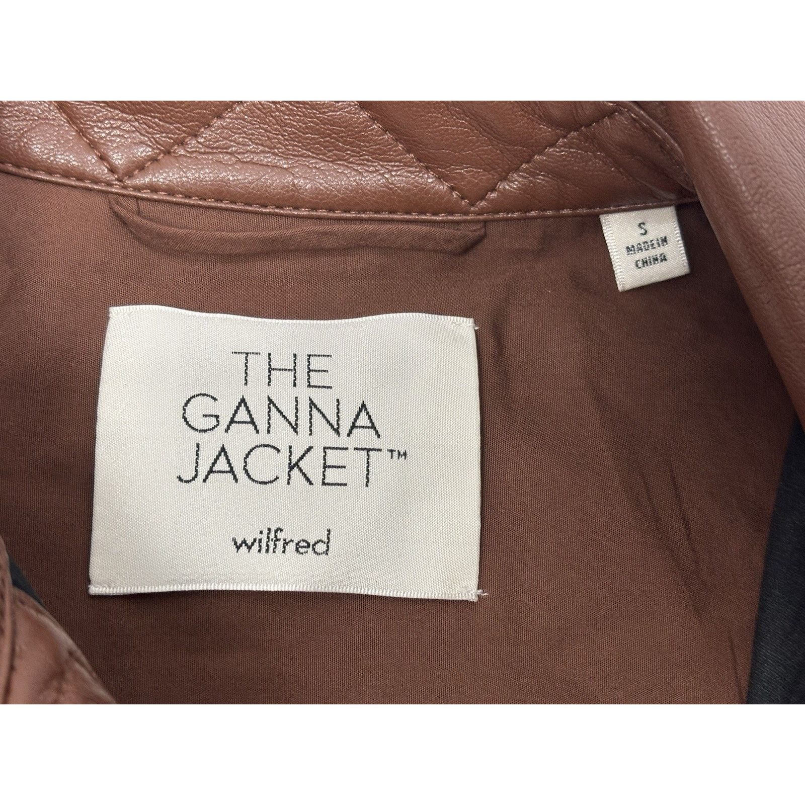 Aritzia Wilfred Aritzia The Ganna Vegan Leather Jacket Cognac Small Size S / US 4 / IT 40 - 5 Thumbnail