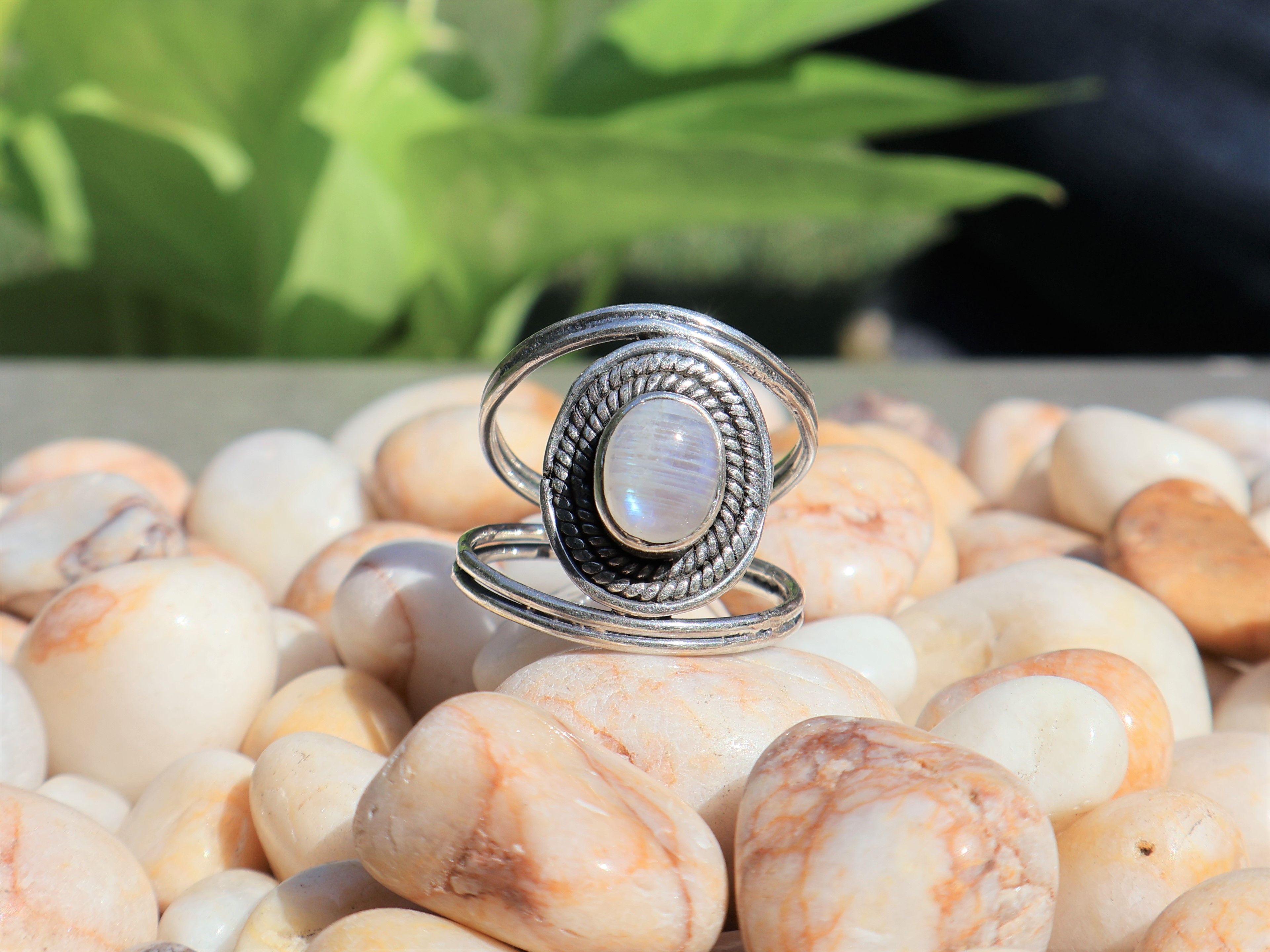 Handmade Moonstone Ring, Sterling Silver Jewelry, Handmade Women Ring Size ONE SIZE - 2 Thumbnail