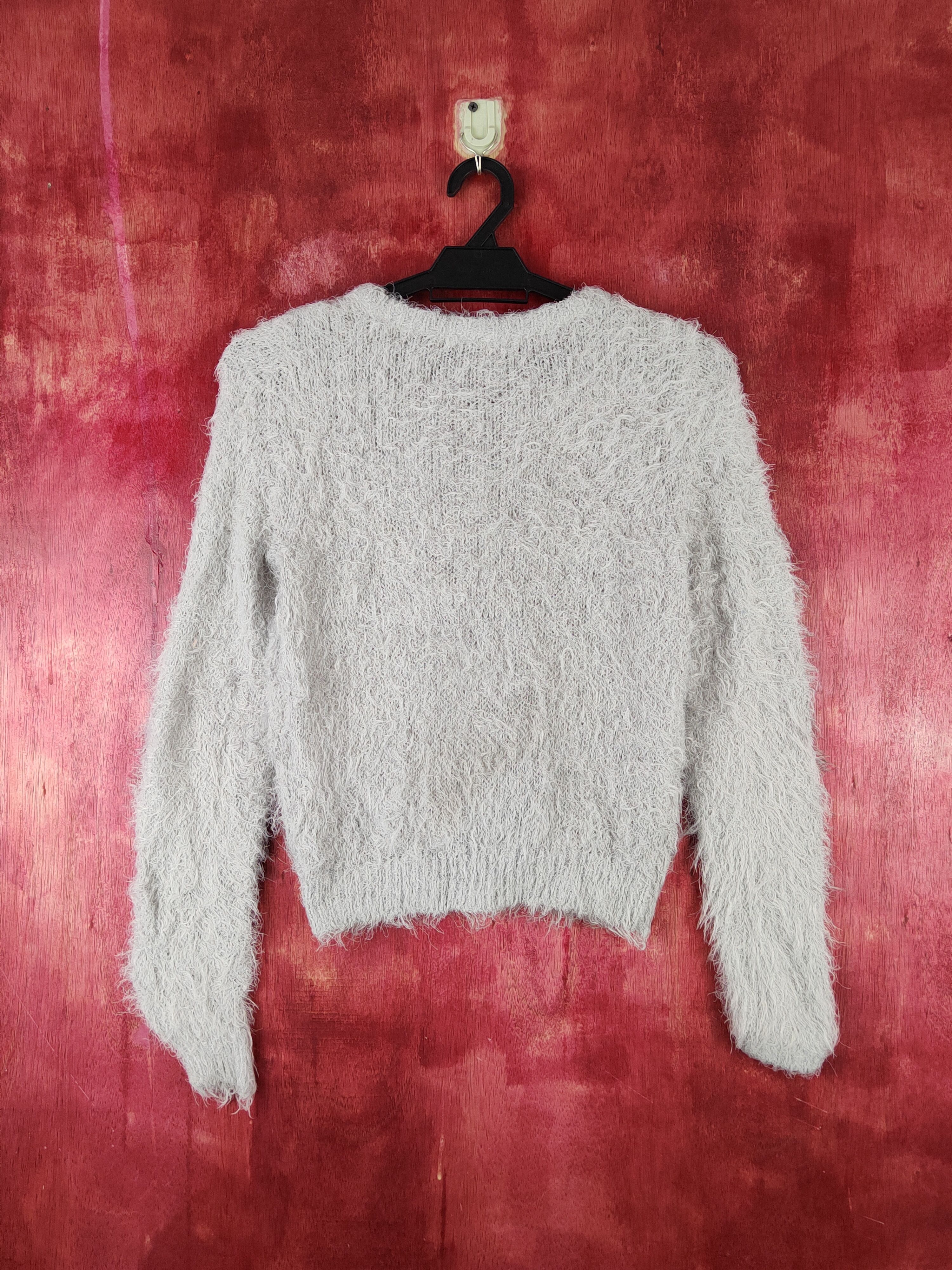 Aran Isles Knitwear × Japanese Brand × Vintage Caca Deal Light Gray Shag Shaggy Fur Mohair Knitwear #S1919 Size S / US 4 / IT 40 - 7 Thumbnail