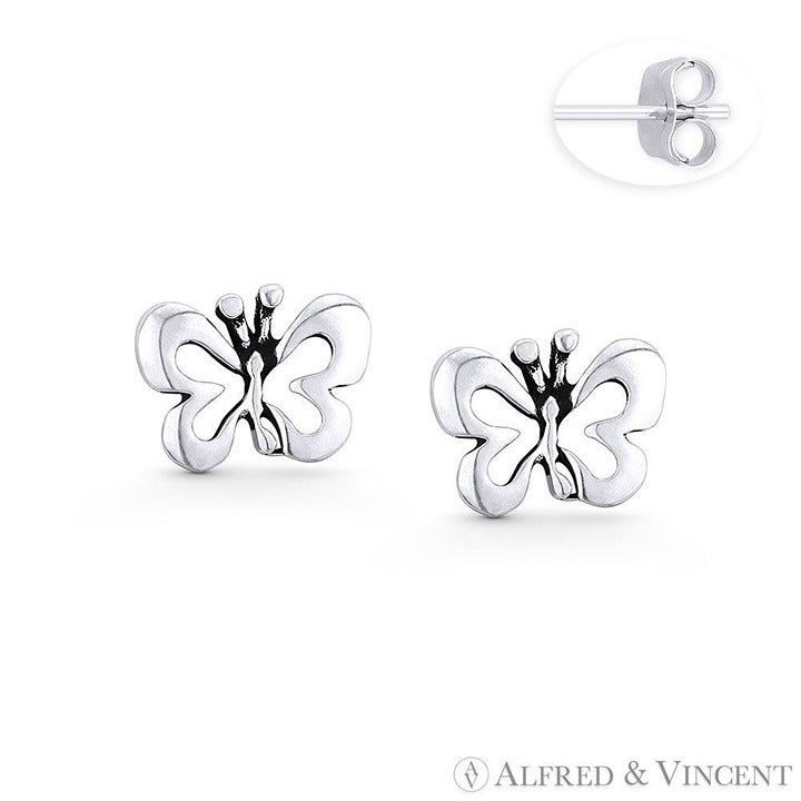 Other Butterfly Insect Charm Stud Earrings in .925 Sterling Silver Size ONE SIZE - 1 Preview