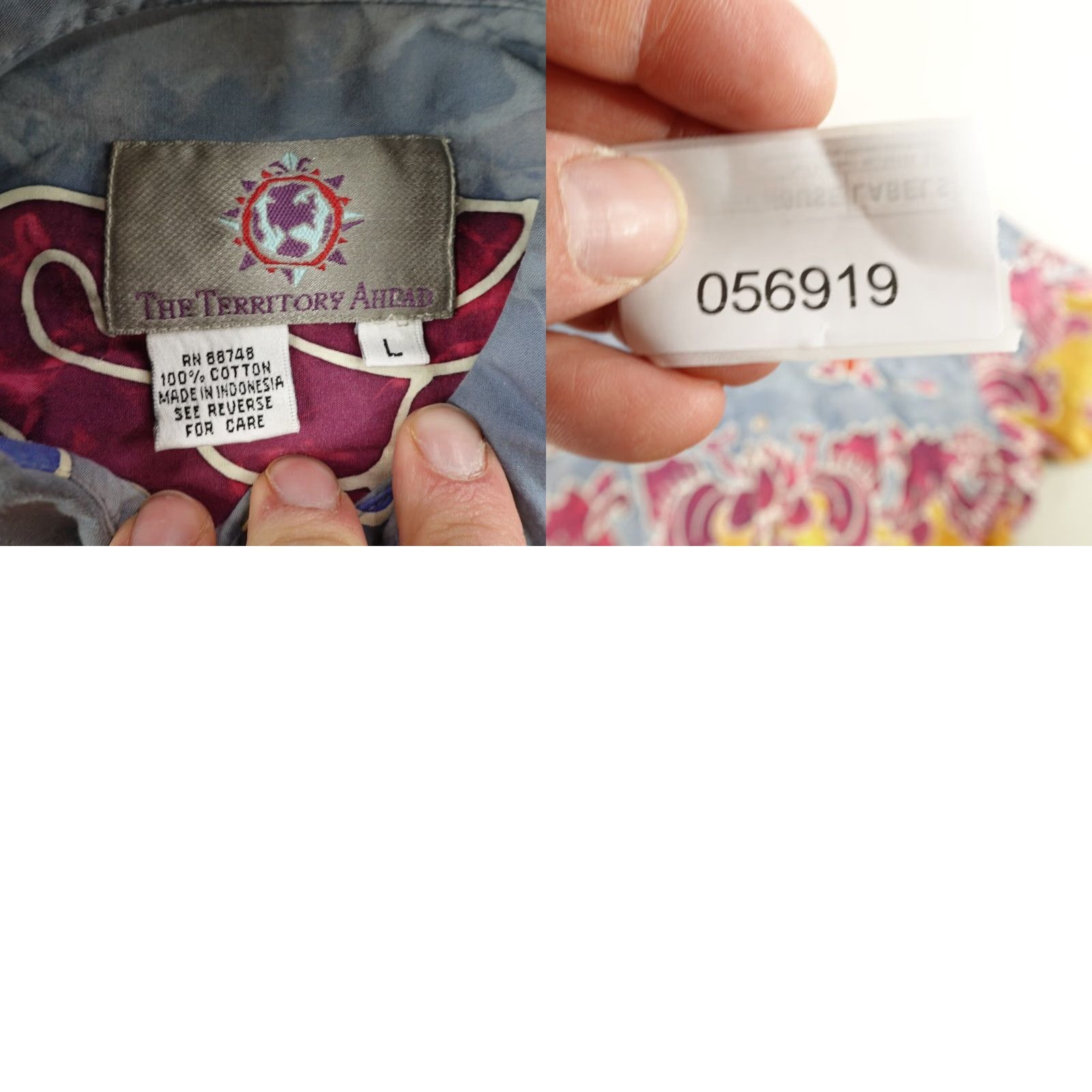The Territory Ahead VINTAGE Territory Ahead Shirt Large Blue Yellow Red Floral Button Up Hawaiian Size US L / EU 52-54 / 3 - 8 Thumbnail