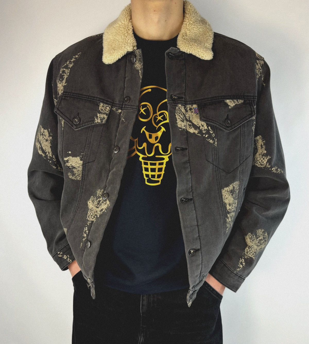 Icecream New ICECREAM Sherpa Collar Denim Jacket Billionaire Boys Size US L / EU 52-54 / 3 - 4 Thumbnail