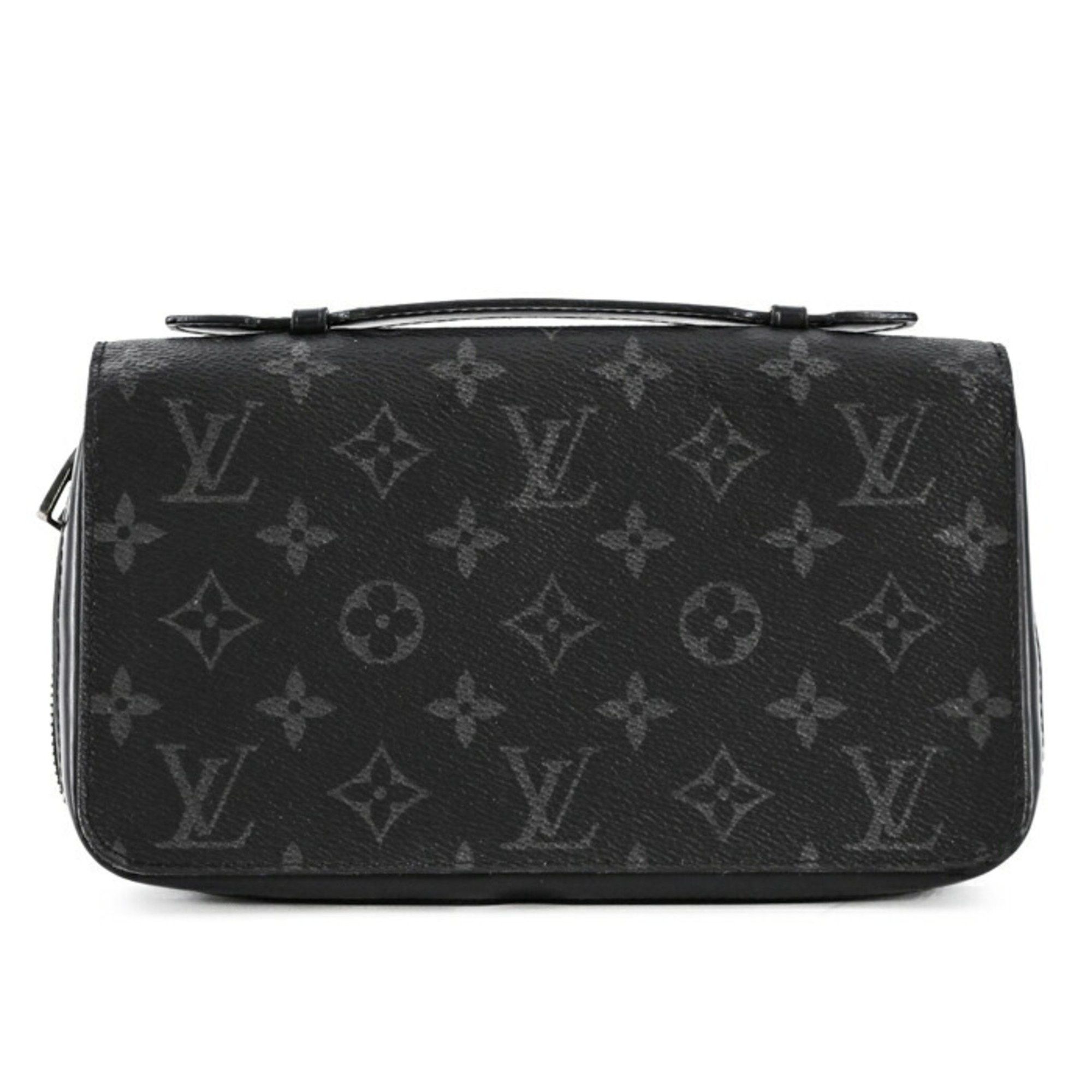 LOUIS VUITTON Monogram Eclipse Zippy XL Round Organizer Long Wallet Black M61698