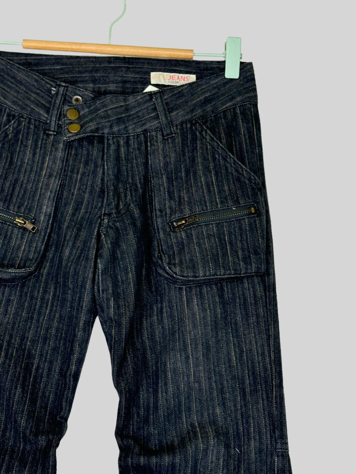 If Six Was Nine × Japanese Brand × Le Grande Bleu (L.G.B.) FLARE RU JEANS COLOR STRIPED MULTIPLE POCKET CARGO Size US 27 - 5 Thumbnail