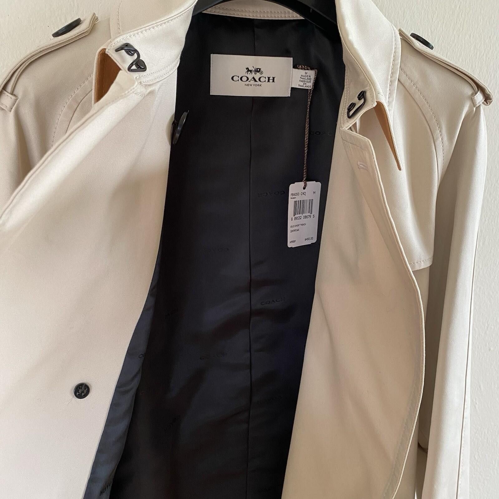 Coach NWT Coach Solid Short Trench Coat Porcelain Size M MSRP $450 Size M / US 6-8 / IT 42-44 - 7 Thumbnail