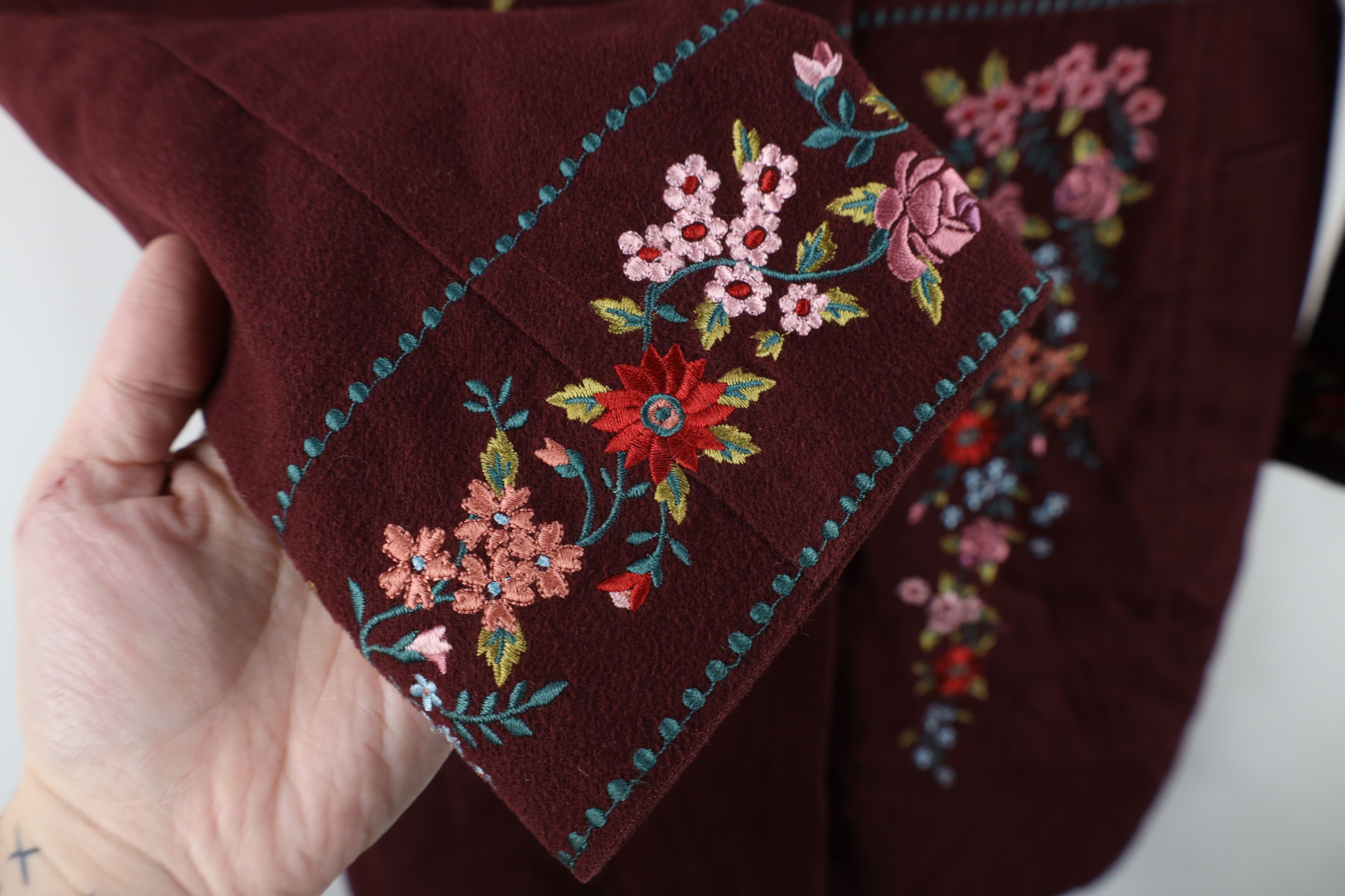 Sleeping On Snow Anthropologie Embroidered Flower Jacket