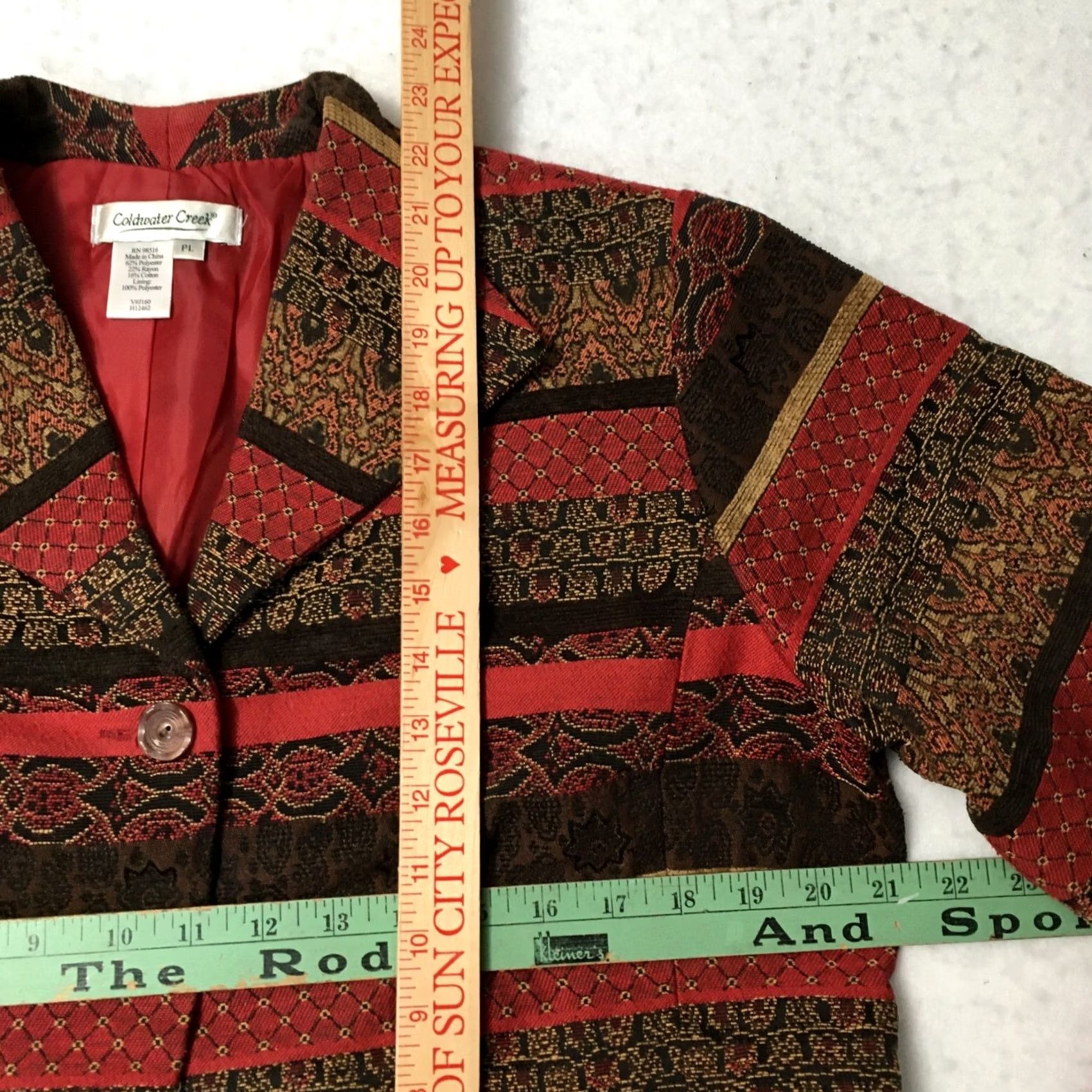 Coldwater Creek Coldwater Creek Womens 97% Cotton Multicolor Floral Blazer/Jacket Size PL Size L / US 10 / IT 46 - 4 Thumbnail