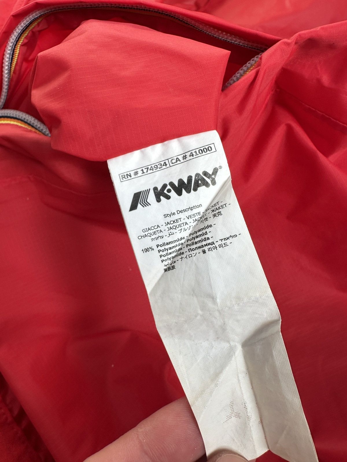 K-Way K-Way Le Vrai 3.0 Claude Waterproof Packable Red Jacket sz M Size US M / EU 48-50 / 2 - 18 Thumbnail