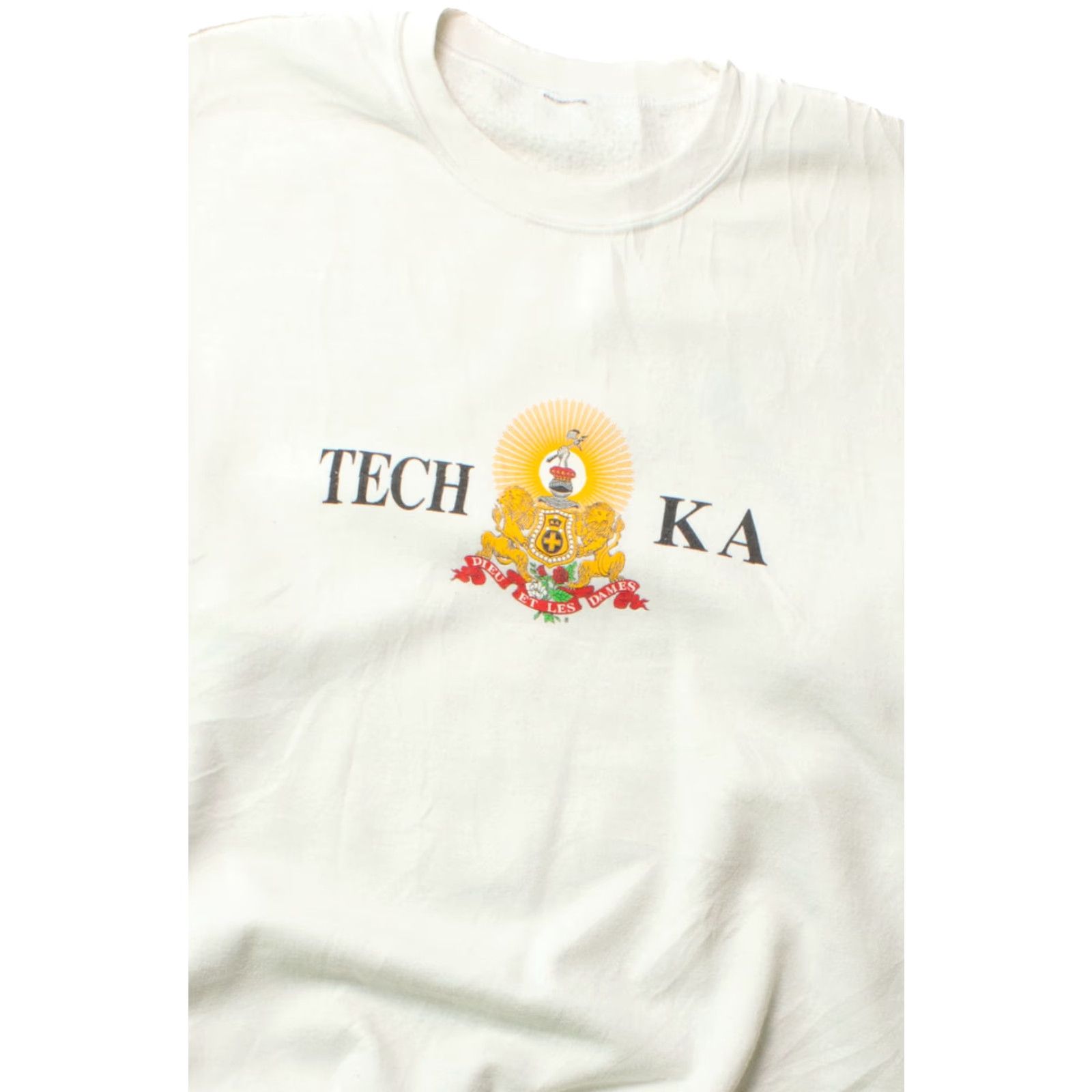 X-LARGE VINTAGE Tech KA Sweatshirt XX-Large White Retro Crewneck Unisex Adults Sweatshirts Pullover 80s 90s Ragstock Size US XXL / EU 58 / 5 - 2 Thumbnail