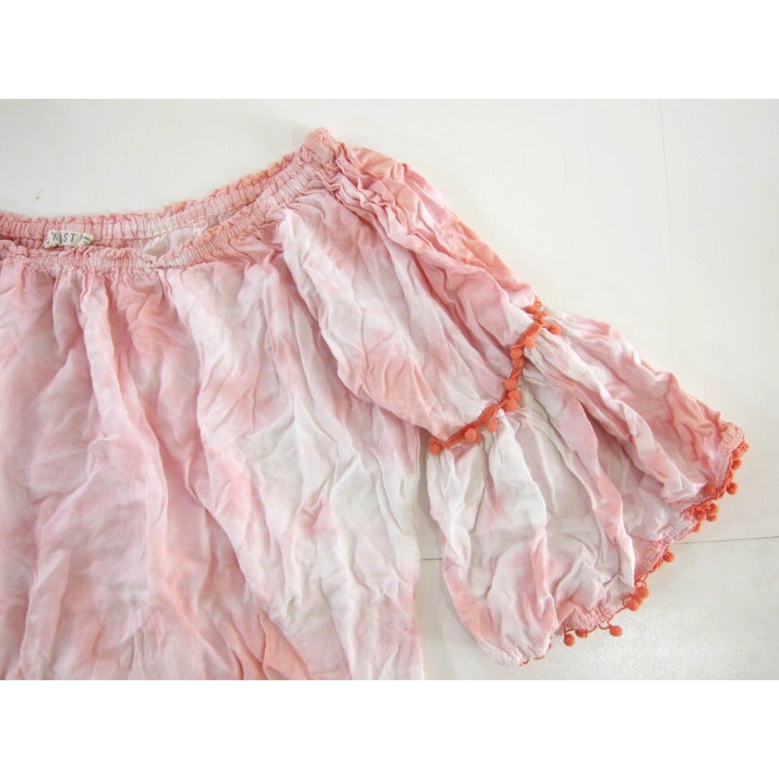 Vintage Exist Pink Tie Dye Off Shoulder 3/4 Sleeve Blouse OS Blouse Boho Tunic Women OS Size M / US 6-8 / IT 42-44 - 7 Thumbnail