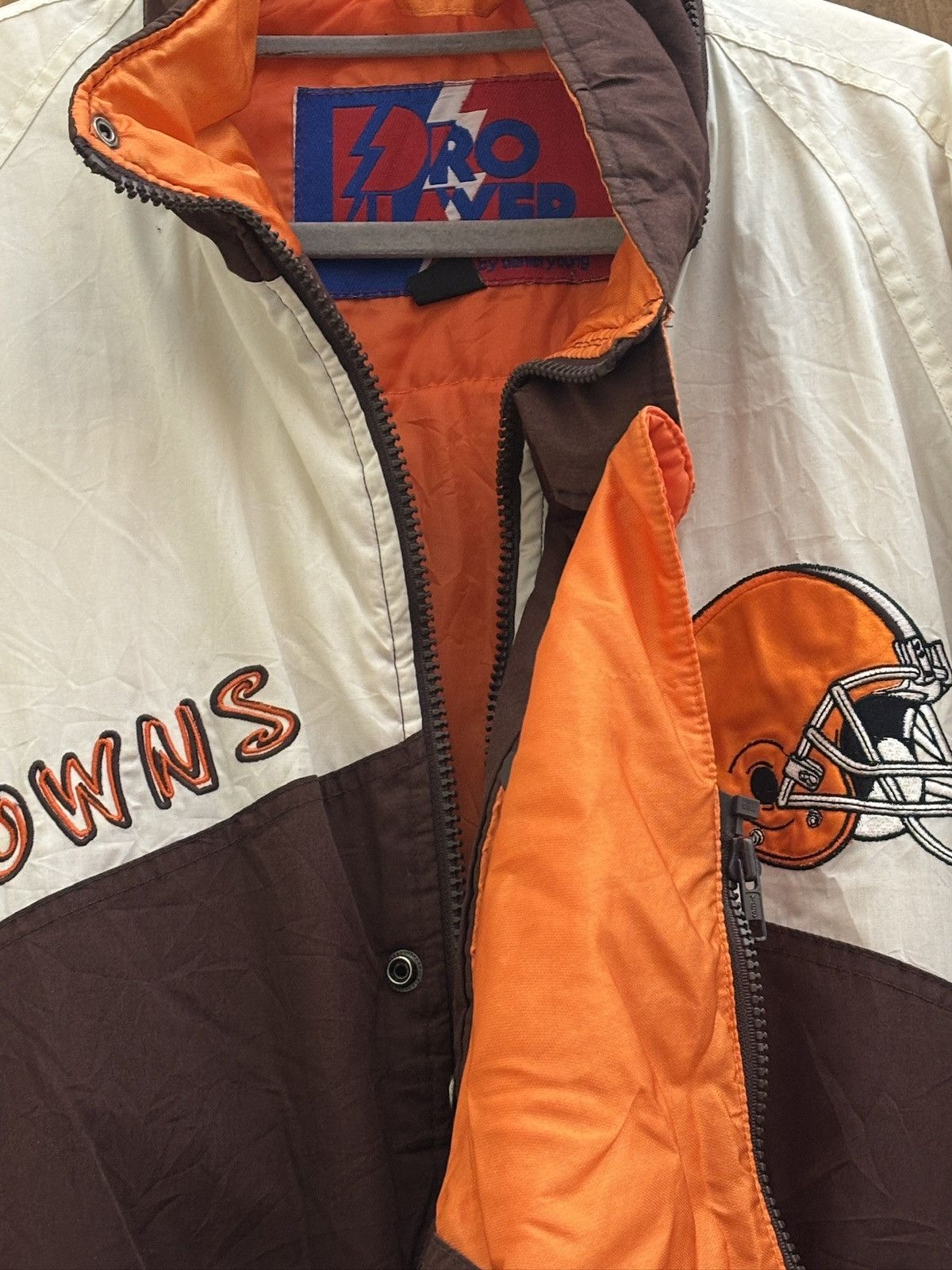 NFL Vintage 90s NFL Cleveland Browns Pro Player Jacket (L) Size US XL / EU 56 / 4 - 4 Thumbnail
