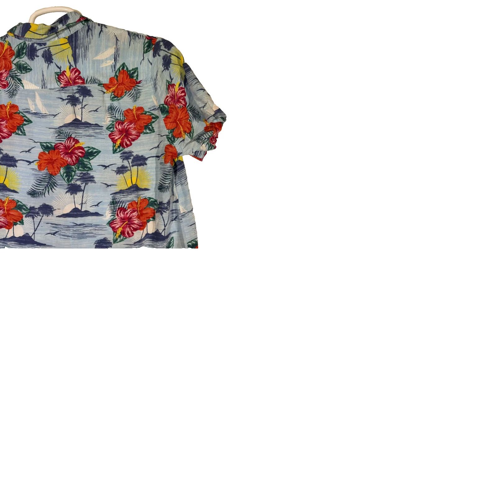Denime Denim & Flower Shirt Men's XL Hawaiian Multicolor Floral Short Sleeve Cotton Button-Up Casual Size US XL / EU 56 / 4 - 9 Thumbnail
