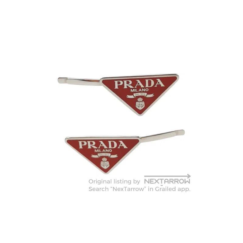Prada Prada Triangular Logo Hairpin. Size ONE SIZE - 1 Thumbnail