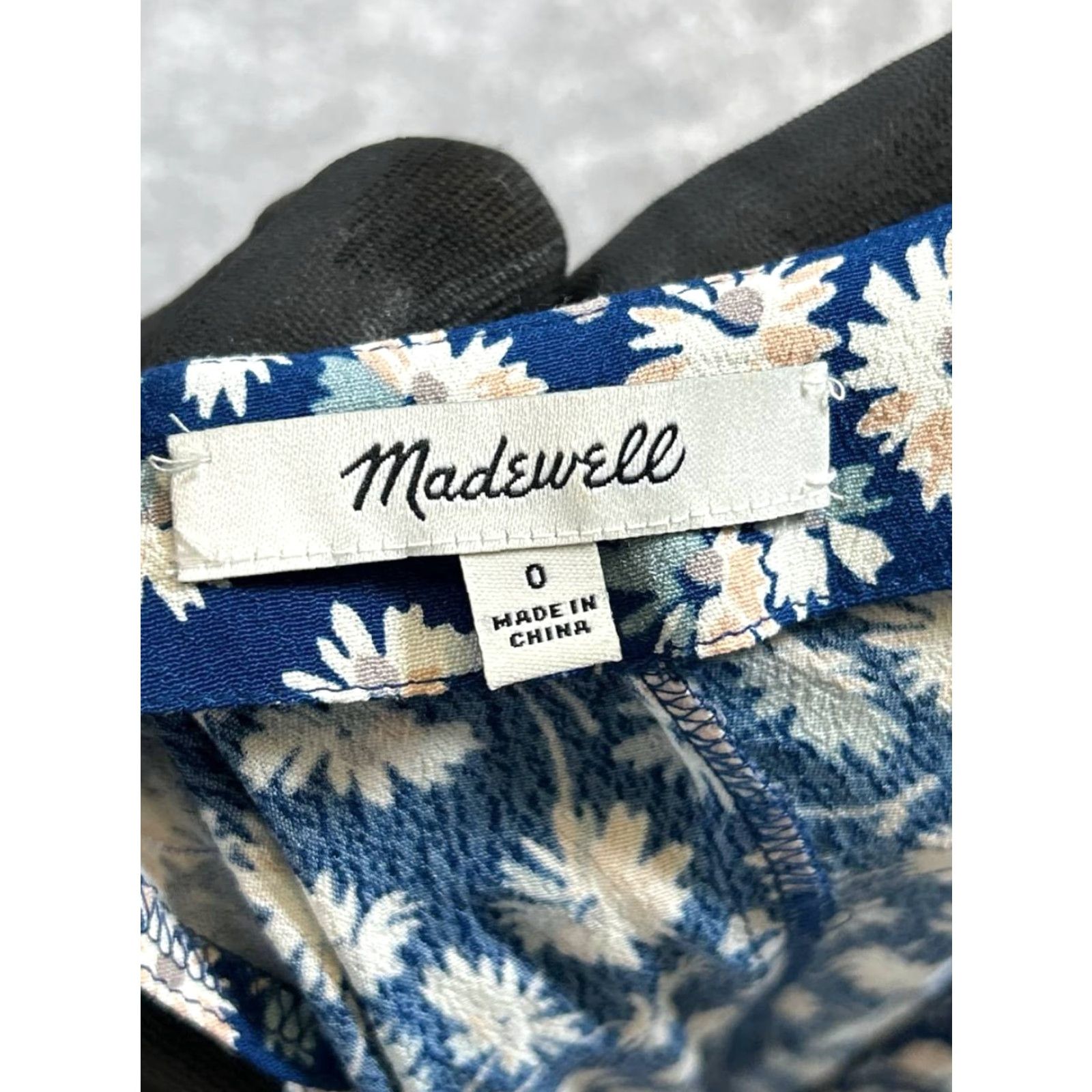 Madewell Madewell Dress Womens 0 Blue Pink Floral Blouson Short Sleeve V-Neck Pullover Lined Summer Spring Casual Womens Size XS / US 0-2 / IT 36-38 - 3 Thumbnail