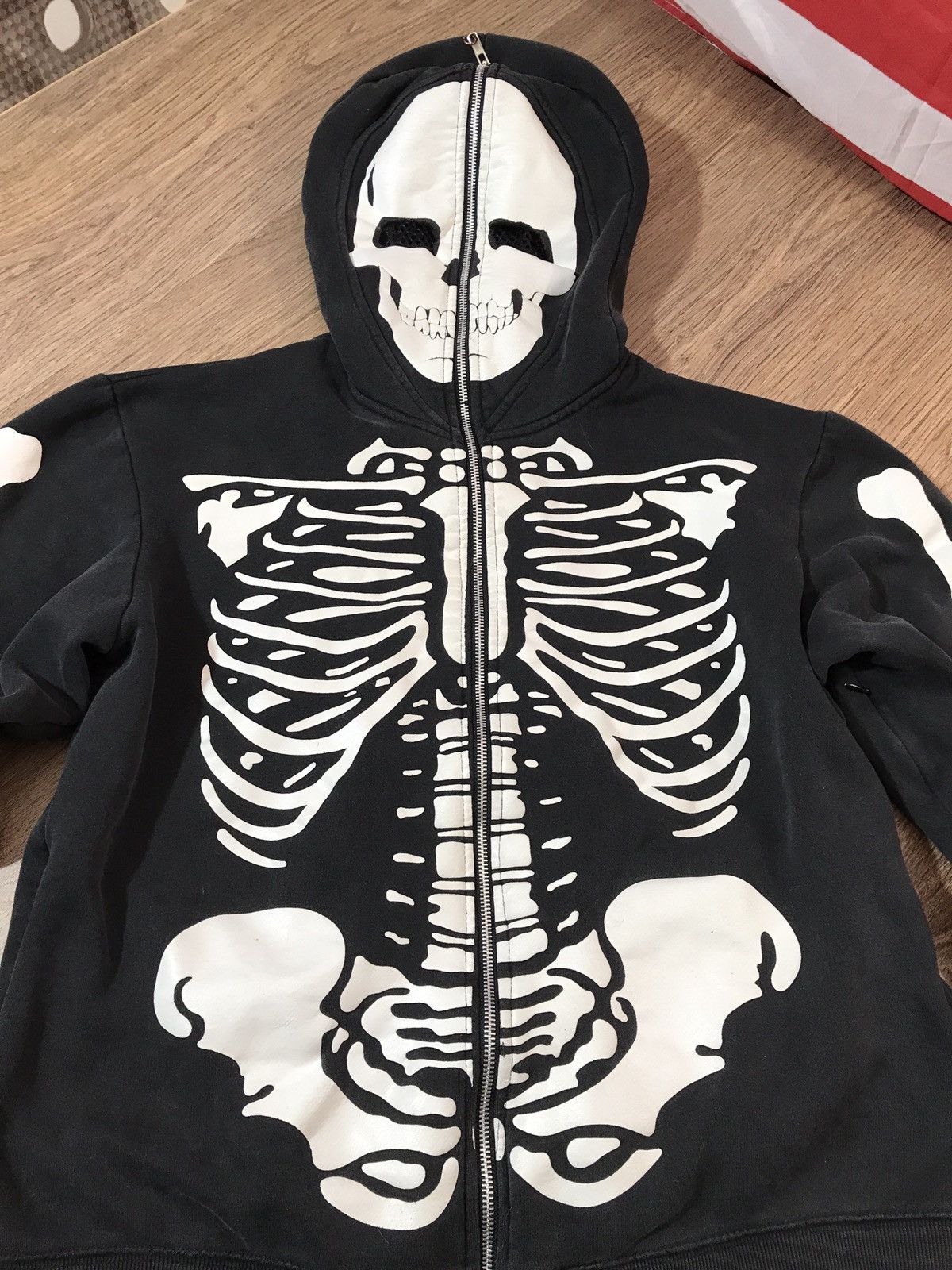Vintage Vintage distressed Fullzipper Skeleton Hoodie Size US L / EU 52-54 / 3 - 3 Thumbnail