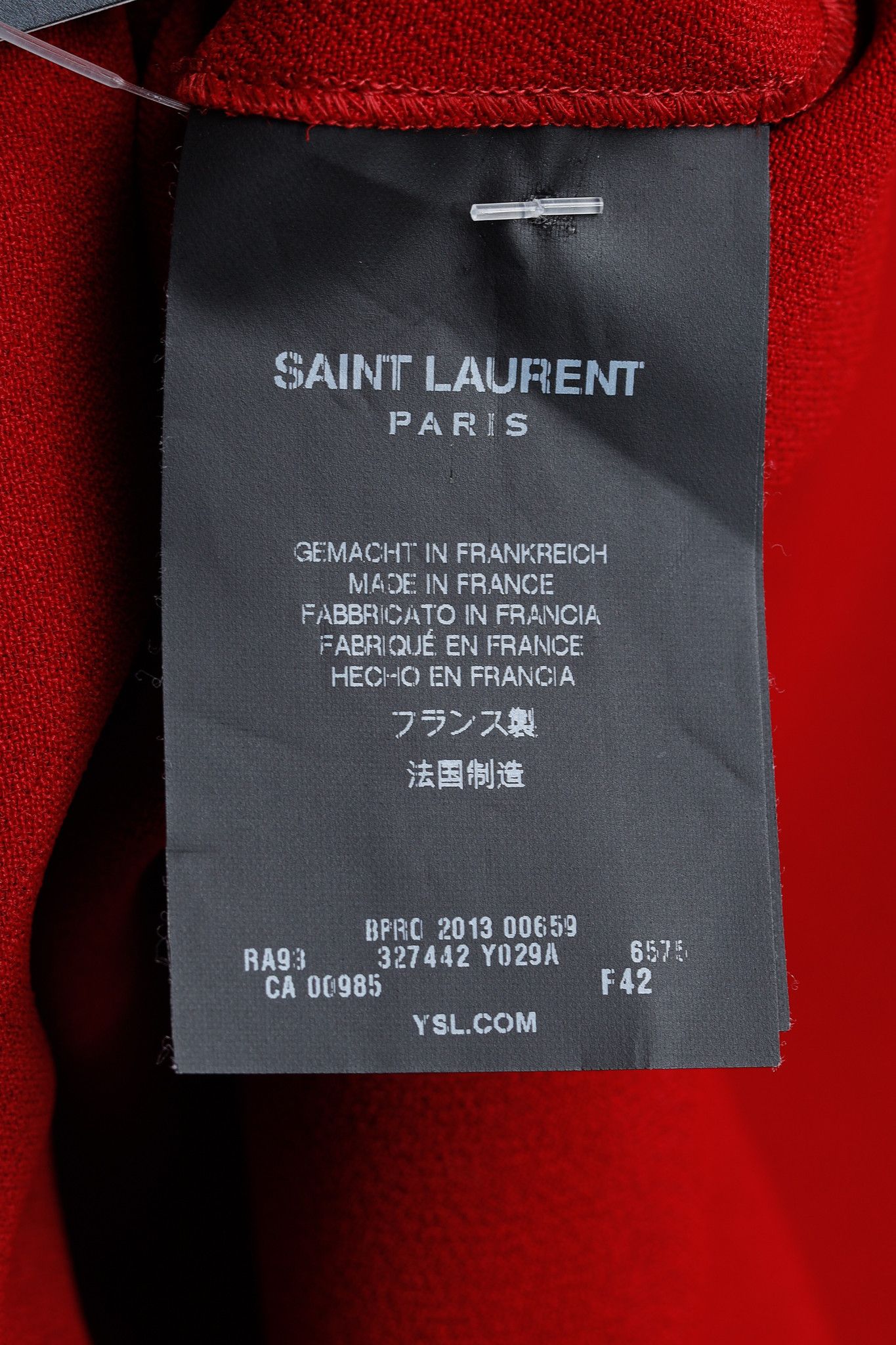 Saint Laurent Paris Saint Laurent AW/13 Red Cap-Sleeve Classic Tube Mini Dress Size XL / US 12-14 / IT 48-50 - 8 Thumbnail