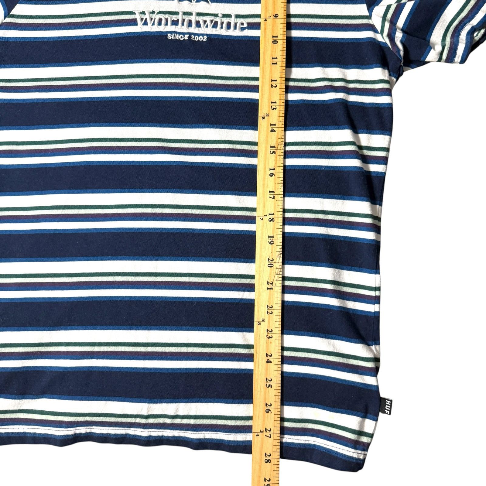 Huf HUF Worldwide Multicolored Striped SS Top Men’s L - Skater Size US L / EU 52-54 / 3 - 14 Thumbnail