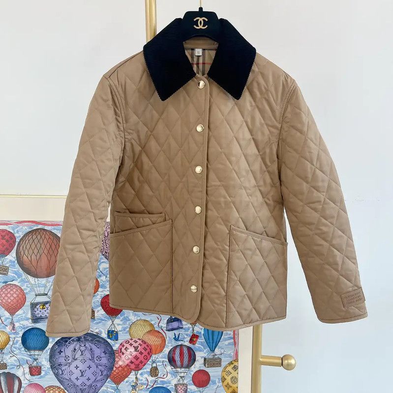 Burberry Burberry Khaki Cotton Mid-Length Jacket for Women Size XS / US 0-2 / IT 36-38 - 1 Thumbnail