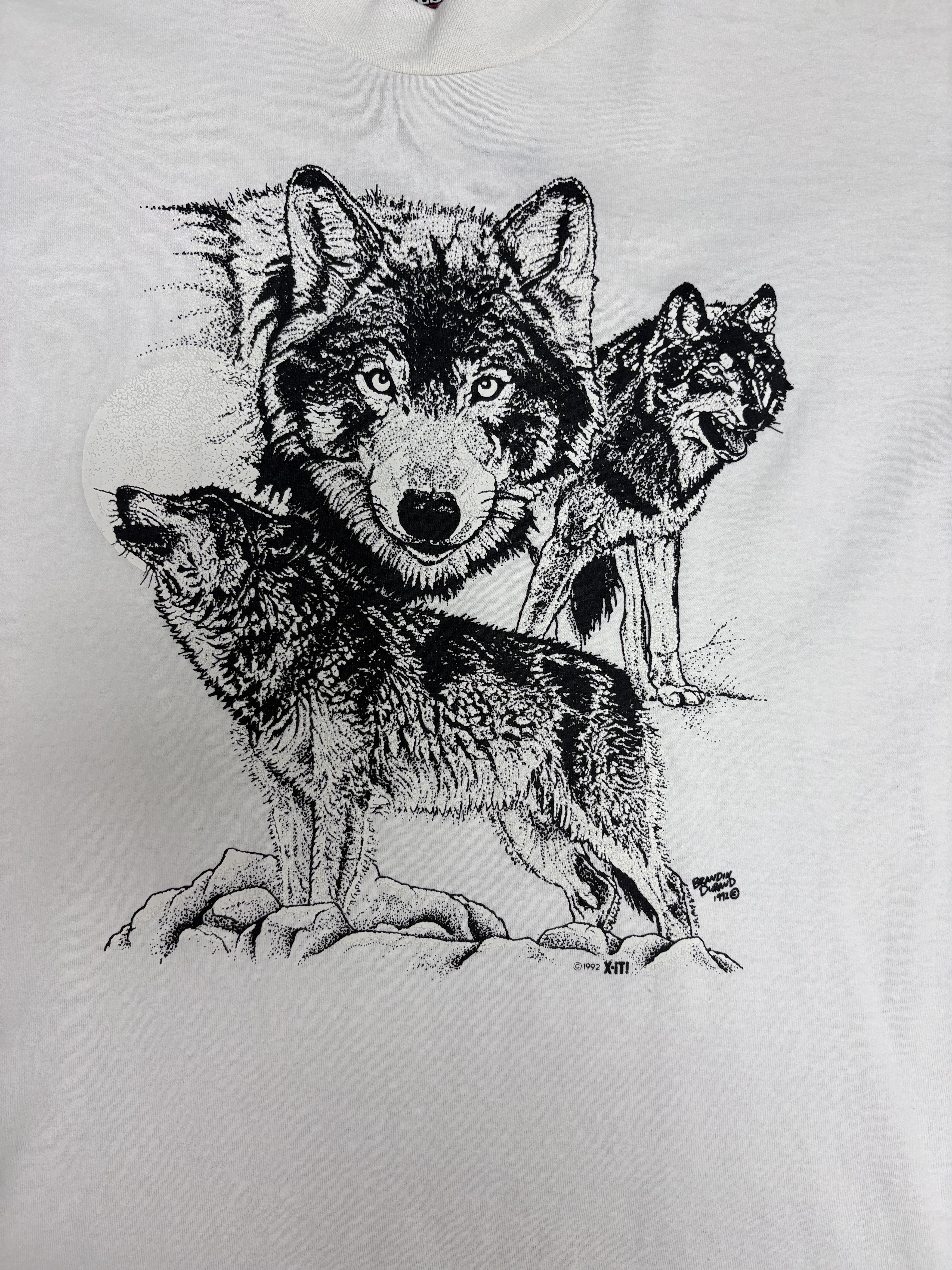 Vintage Wolfpack Scenic Vintage White T-Shirt Tee Size US XL / EU 56 / 4 - 2 Thumbnail
