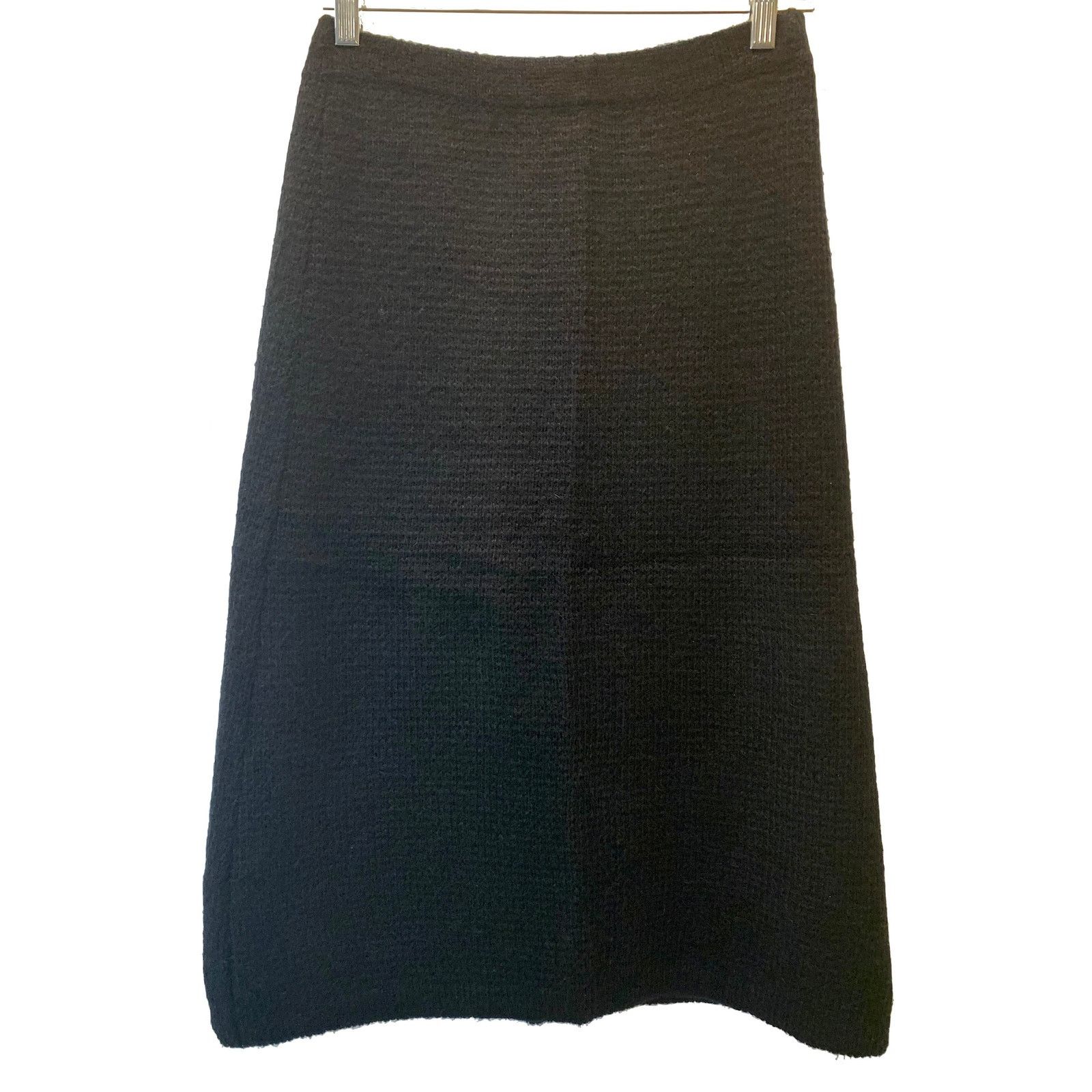 Seditionaries × Vintage 70s 80s Black Knit Boucle Midi Skirt Textured Knit | M Size 29" - 6 Thumbnail