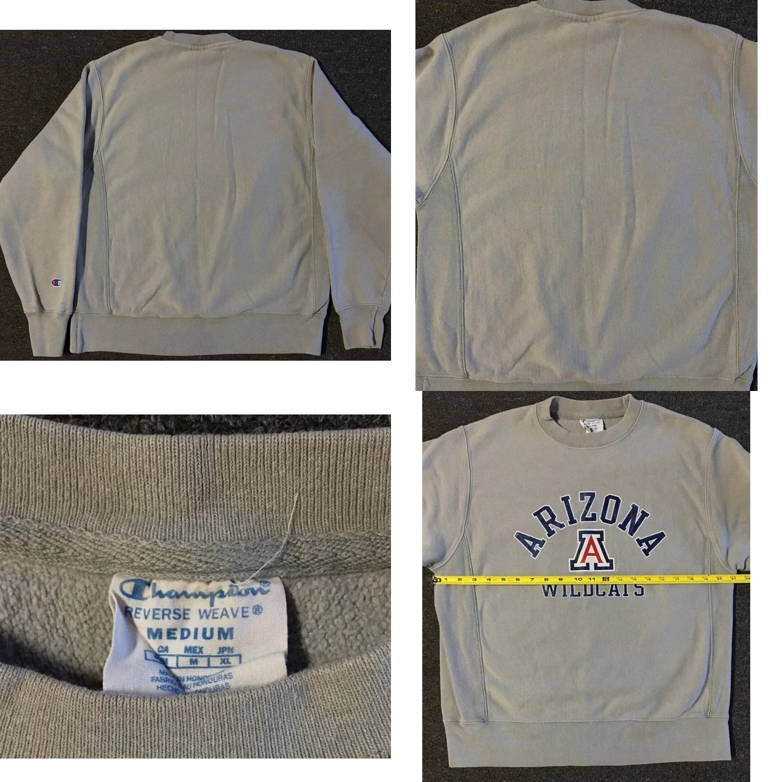Champion VINTAGE Champion University Of Arizona Wildcats Faded Reverse Weave Sweatshirt M School Track Hoodie Gray Size US M / EU 48-50 / 2 - 8 Thumbnail