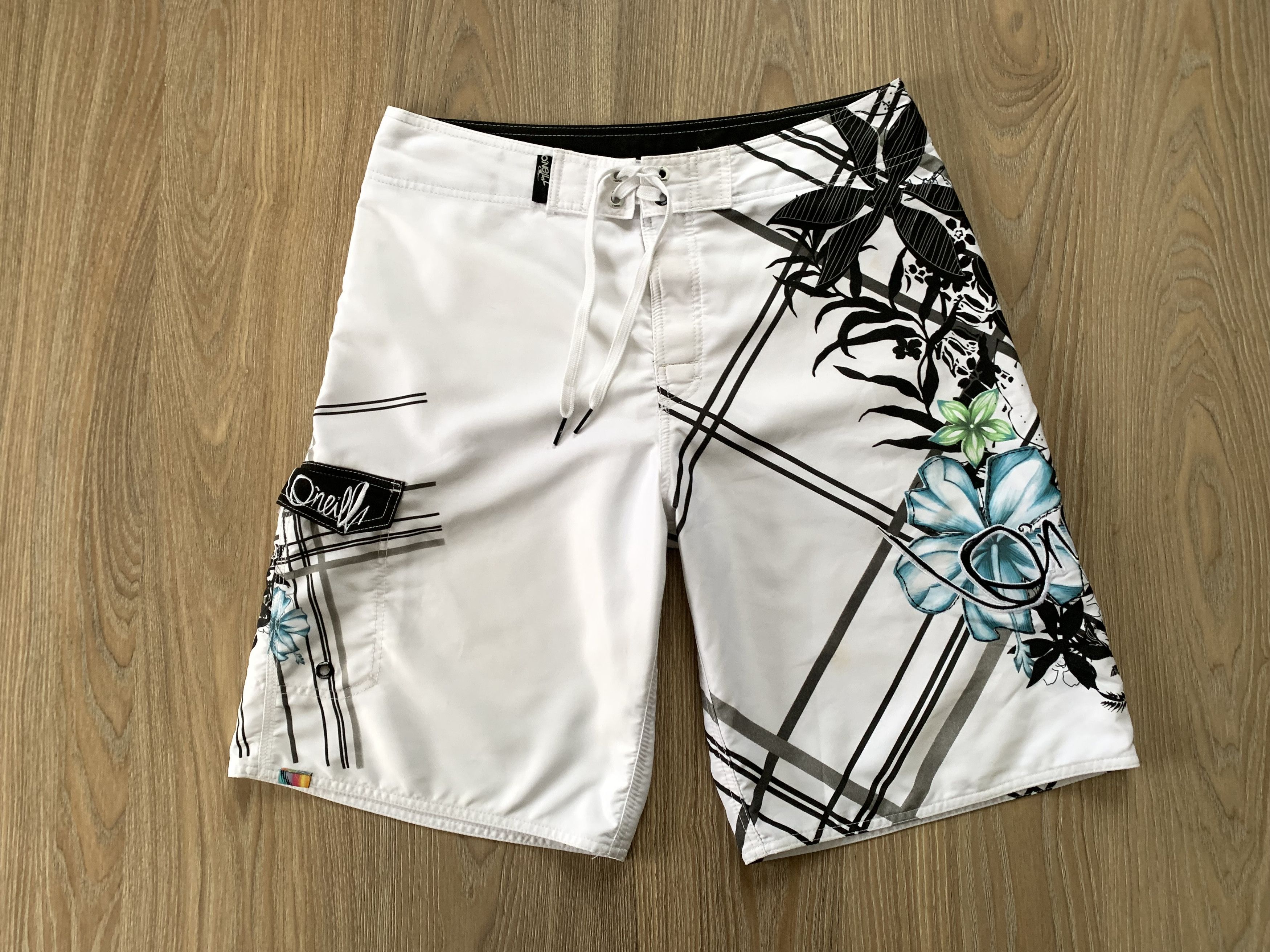 O'Neill × Vintage Vintage O'Neill Printed Swim Board Shorts Size US 34 / EU 50 - 2 Thumbnail