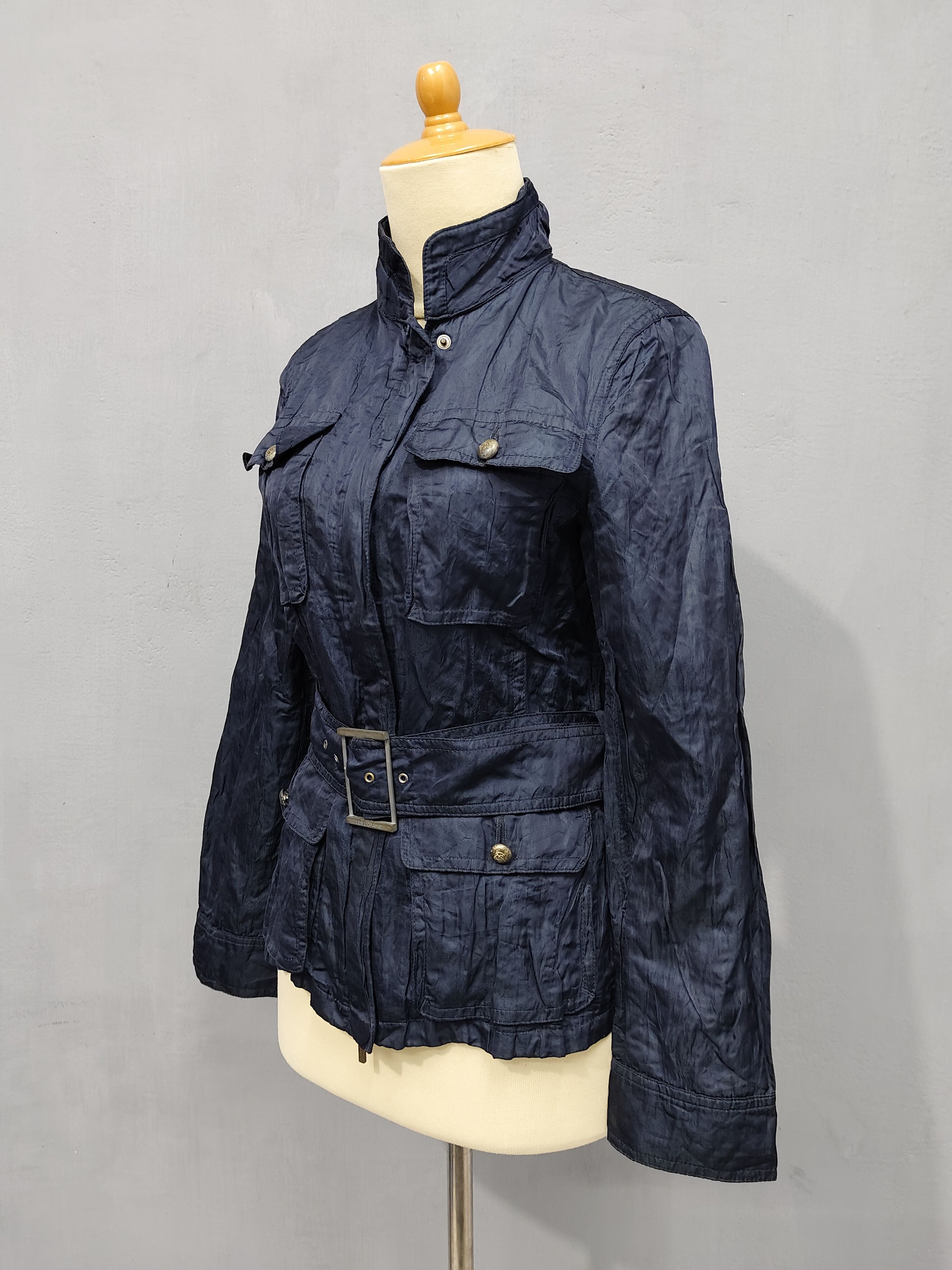 Les Copains 90s Les Copains 🇮🇹 Crinkle Belted Military Field Jacket Size M / US 6-8 / IT 42-44 - 8 Thumbnail