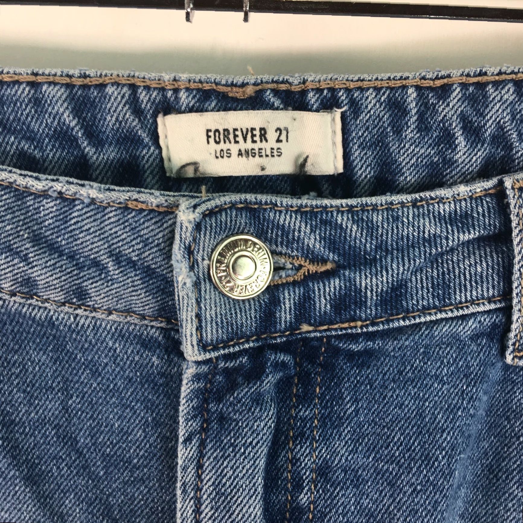 Forever 21 Forever 21 Los Angeles Womens Blue Regular Straight Leg Jeans Size 31 Size 24" / US 00 / IT 34 - 4 Thumbnail