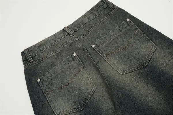 Japanese Brand VIBE Men's loose washed gradient stitching work jeans y2k Size US 32 / EU 48 - 5 Thumbnail