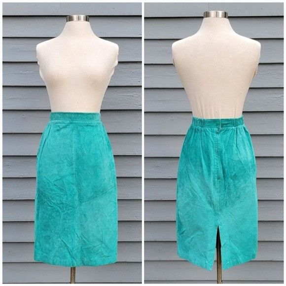 Vintage Vintage 80s Turquoise Suede Leather Western Boho Cayenne Bla Size S / US 4 / IT 40 - 3 Thumbnail