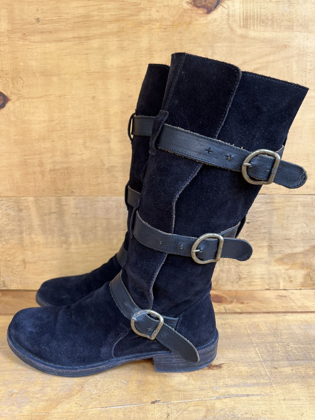 Fiorentini + Baker FIORENTINI+BAKER, Time-less 3 Buckle Black Suede Iconic Boot Size US 9 / IT 39 - 1 Thumbnail